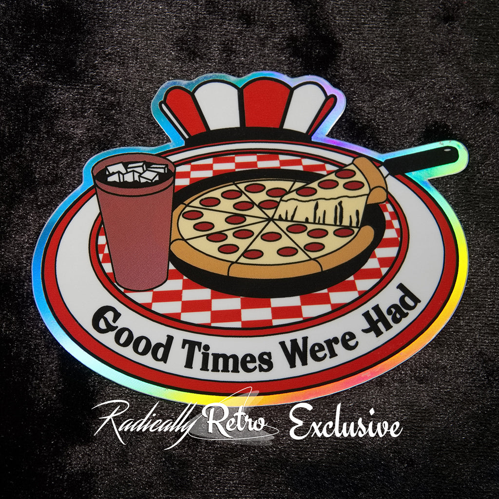 a cute original sticker celebrating those good times a Pizza Hut in the 80s and 90s
